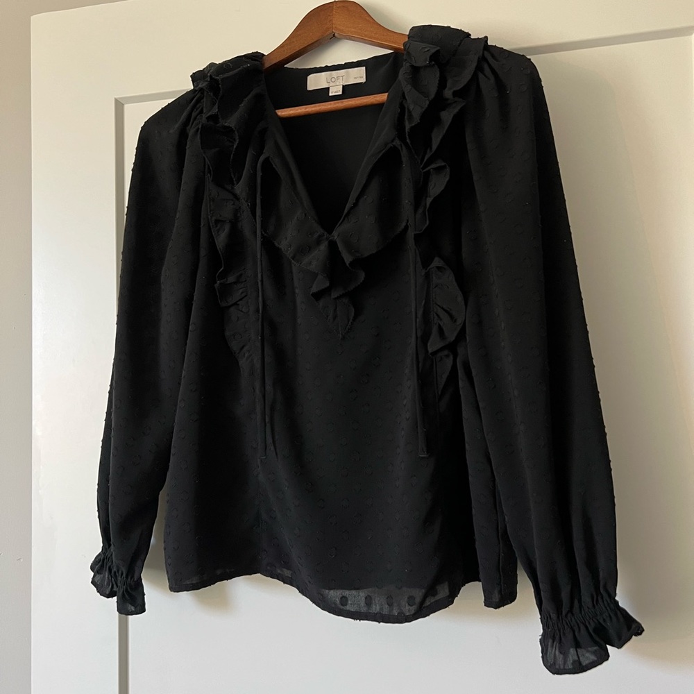🖤Loft Ruffled Top (Size SP) - Picture 1 of 12